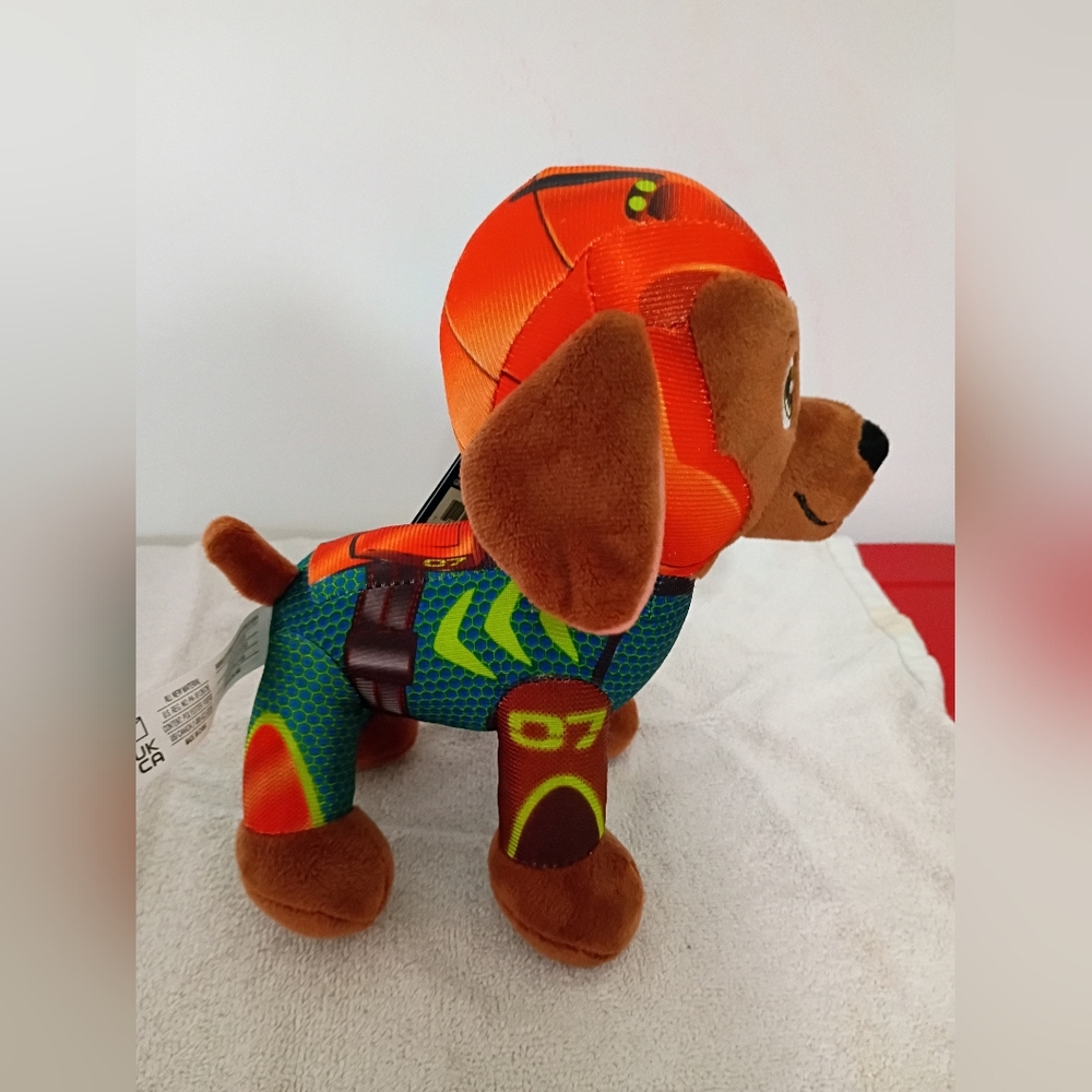 Nickelodeon Paw Patrol Aqua Pup Zuma Brown and Red Stuffed Dog - Picture 7 of 7